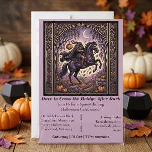 Invitation Cavalier sans tête Sleepy Hollow Minuit Violet