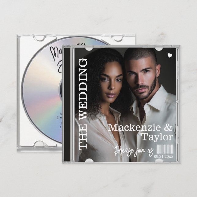 Invitation CD Photo Cover Wedding (Devant / Derrière)