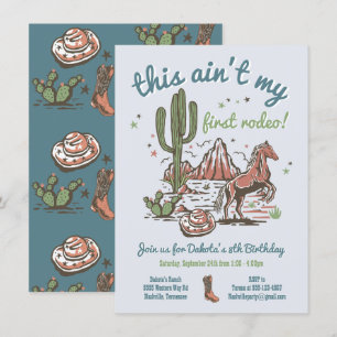 Invitation Ce n'est pas mon premier anniversaire de Rodeo Cow