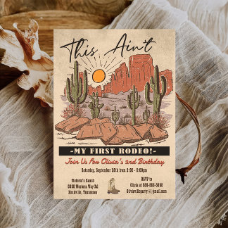 Invitation Ce n'est pas mon premier Rodeo Cowboy fête d'anniv