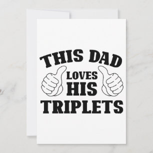 Invitation Ce papa aime ses triplets - Cadeau pour papa avec