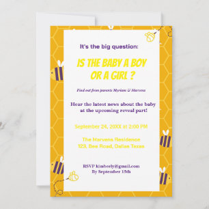 Invitation Ce que le bébé bebe Genre révèle l'invitation