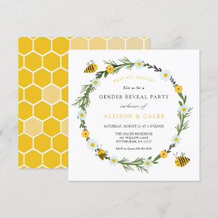 Invitation Ce que le bébé Bee Genre révélera