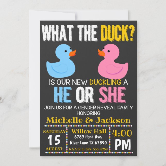 Invitation Ce que le canard qu'il ou elle révèle une invitati (Devant)