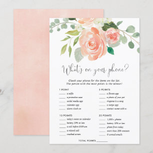 Invitation Ce qui est sur votre téléphone jeu de douche nupti