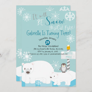 Invitation Ce sera neige beaucoup d'invitation d'anniversaire