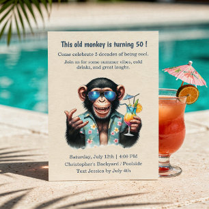Invitation Ce Vieux Singe a 50 Ans Drôle de 50e Anniversaire