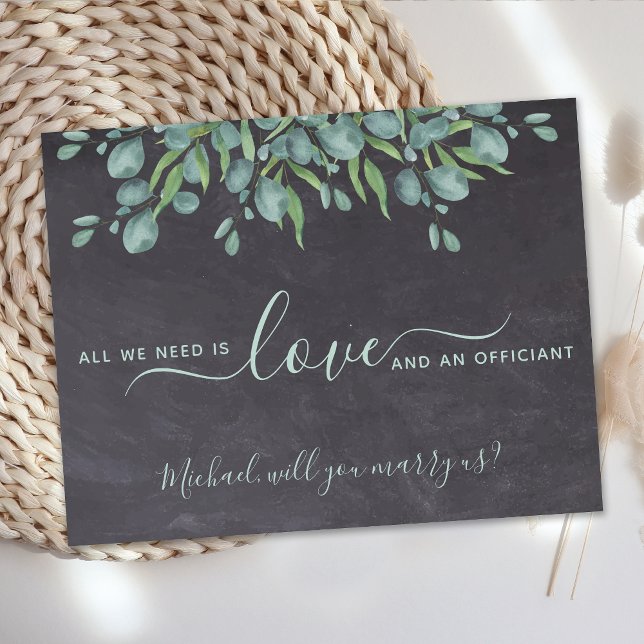 Invitation Célébrant de mariage au eucalyptus rustique Veux-t (Créateur téléchargé)