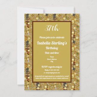 Invitation Celebrate Any Age Birthday Glitzy Stencil Art