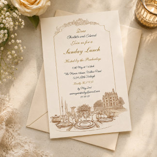 Invitation Célébration au Manoir Personnalisé 