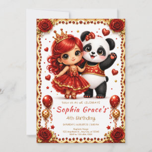 Invitation Célébration d'anniversaire de la princesse Panda R