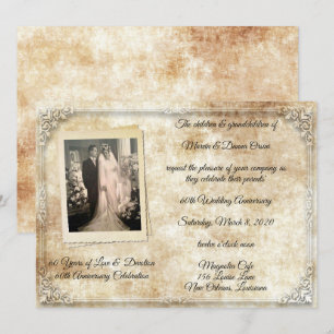 Invitation Célébration d'anniversaire de mariage vintage