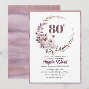 Invitation Célébration d'anniversaire élégante  floral paille