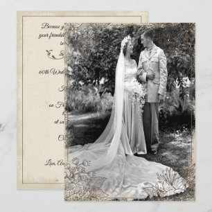 Invitation Célébration d'anniversaire floral vintage