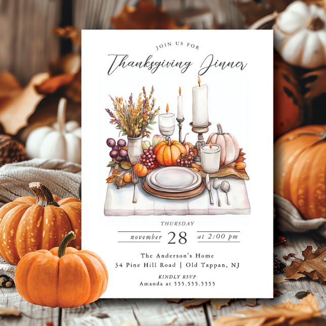 Invitation Célébration d'automne Thanksgiving Diner Invitatio (Créateur téléchargé)
