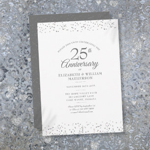 Invitation Célébration de 25 ans de mariage poussière d'étoil