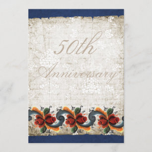 Invitation Célébration de 50 ans de mariage Rosemaling person