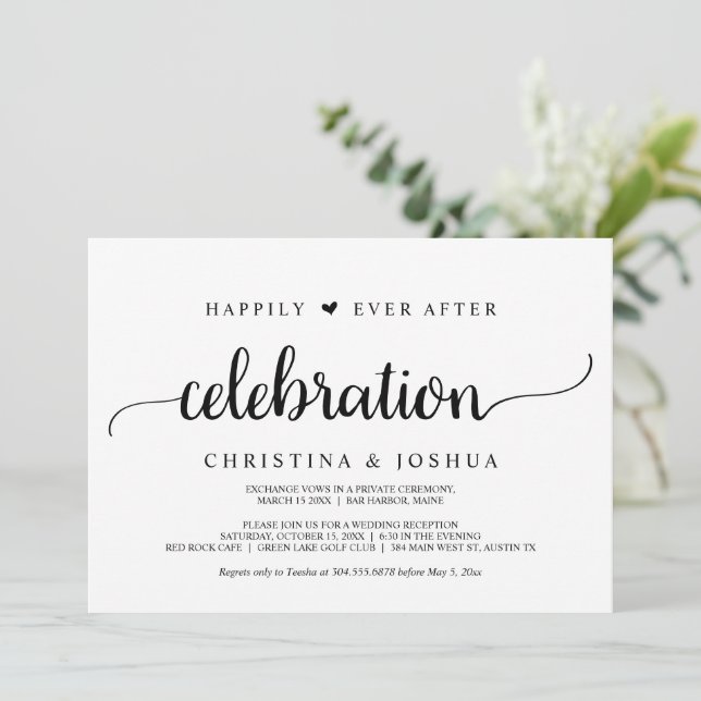 Invitation Célébration de bonheur éternel, évasion, rustique (Debout devant)
