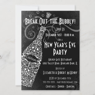 Invitation Célébration de Champagne pour la Fête du Nouvel An