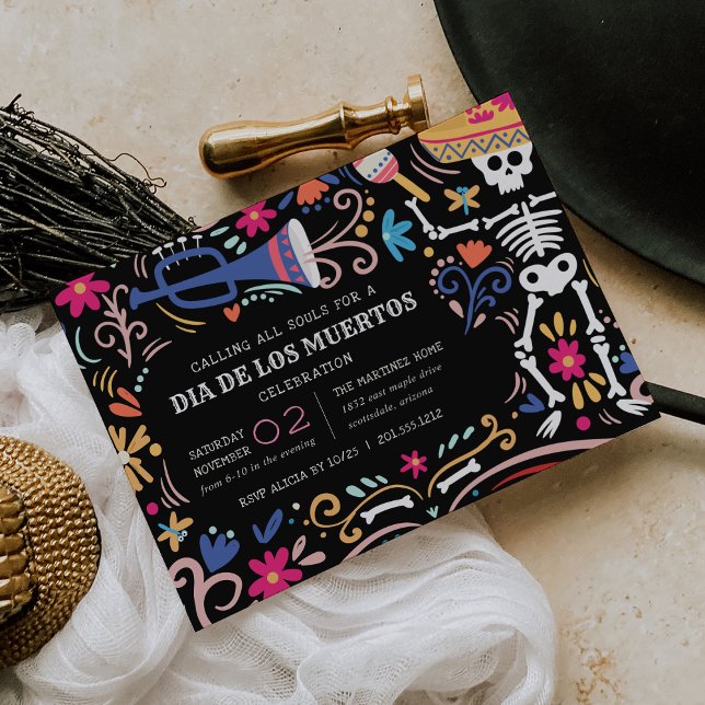 Invitation Célébration de Día de los Muertos (Créateur téléchargé)