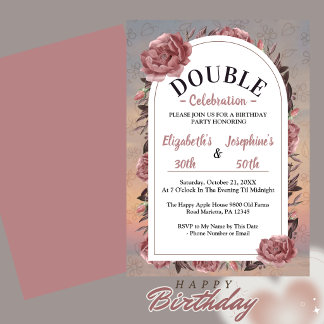 Invitation Célébration de double anniversaire floral