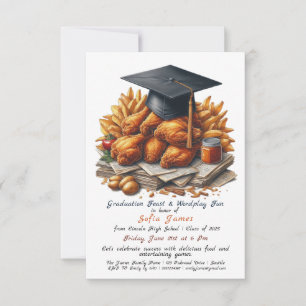 Invitation Célébration de fête de fin d'études au poulet frit