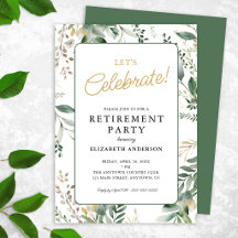 Célébration de fête de retraite de verdure Élégant