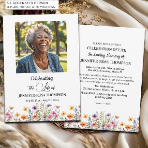 Invitation Célébration De Fleurs Sauvages De La Vie Photo Fun