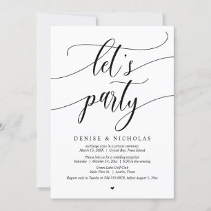 Invitation Célébration de fuite en mariage, faisons la fête