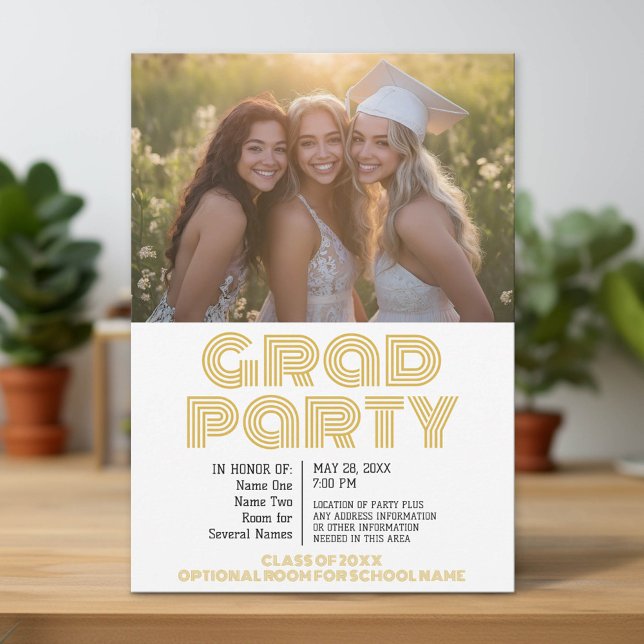 Invitation Célébration de la graduation de groupe - Parti mix (Group Graduation Party Invitation)