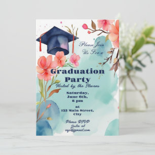 Invitation Célébration de la graduation de l'aquarelle