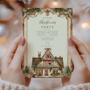 Invitation Célébration de la Maison de Noël Vintage