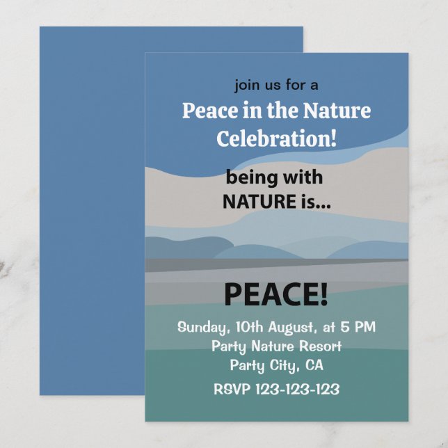 Invitation Célébration de la paix et de la nature (Devant / Derrière)