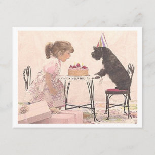Invitation Célébration de la petite fille et du chien