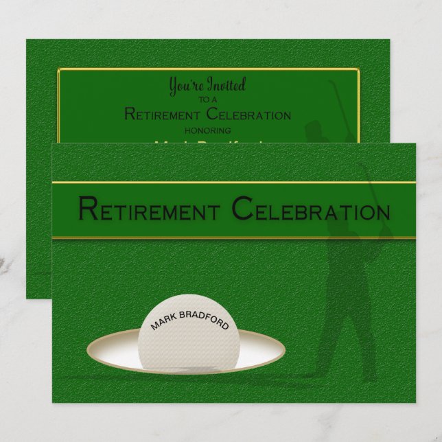 Invitation Célébration de la retraite pour Golfer - Golf Ball (Devant / Derrière)