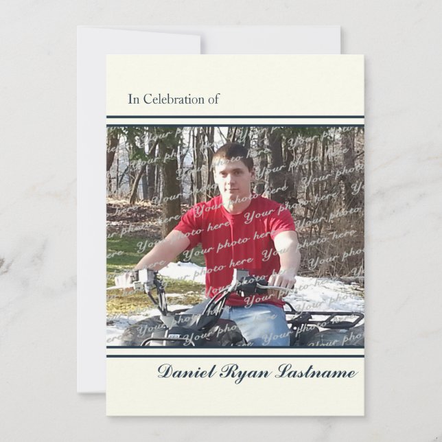 Invitation Célébration de la réussite avec photo (Devant)