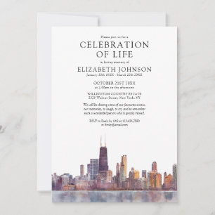 Invitation Célébration de la vie à Chicago Mémorial Funéraill