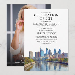 Invitation Célébration de la vie à Philadelphie Funérailles M