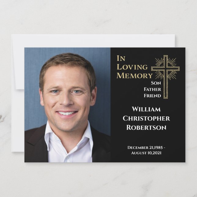 Invitation Célébration de la vie Amour Mémoire funéraire (Devant)