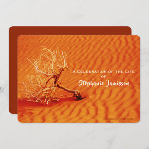 Invitation Célébration de la vie, arbre solitaire dans le sab