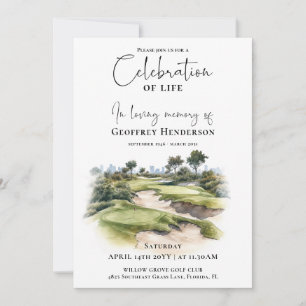 Invitation Célébration de la vie au parcours de golf