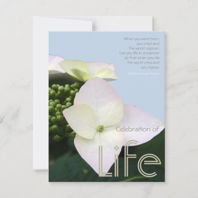 Invitation Célébration de la vie avec Citation Inspirationnel (Devant)