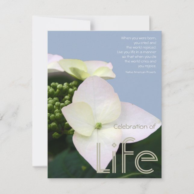 Invitation Célébration de la vie avec la citation inspirée 7 (Devant)