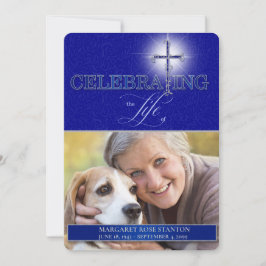 Invitation Célébration de la vie avec une croix chrétienne bl