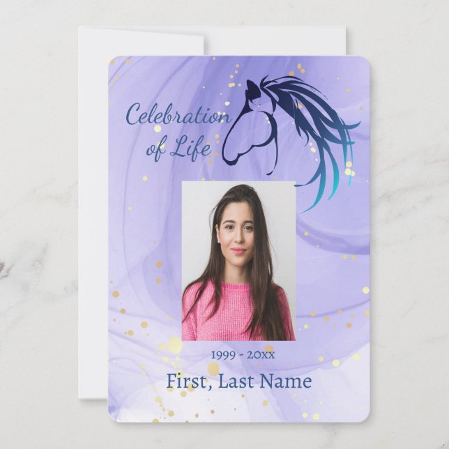 Invitation Célébration de la vie Classic Horse Logo Invitatio (Devant)