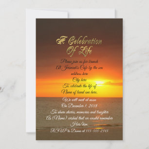 Invitation Célébration de la vie Coucher du soleil de l'invit