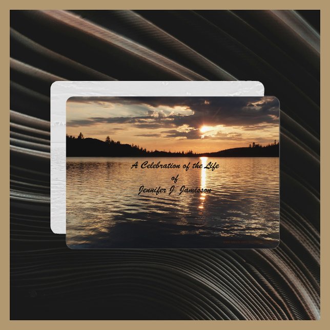 Invitation Célébration de la vie, Coucher du soleil d'or au l (Créateur téléchargé)