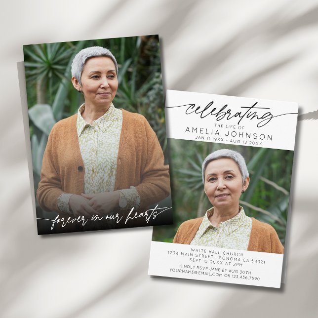 Invitation Célébration de la vie de deux funérailles commémor (Créateur téléchargé)
