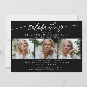 Invitation Célébration de la vie de la collection de photos f