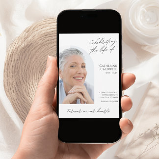 Invitation Célébration De La Vie De La Photo Minimaliste Arc